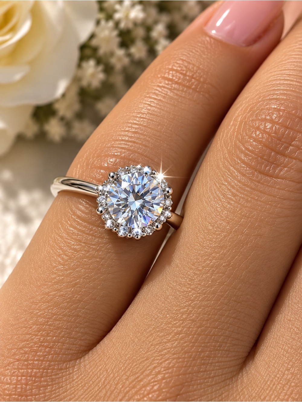 Stainless steel heart ring silver  CZ stone